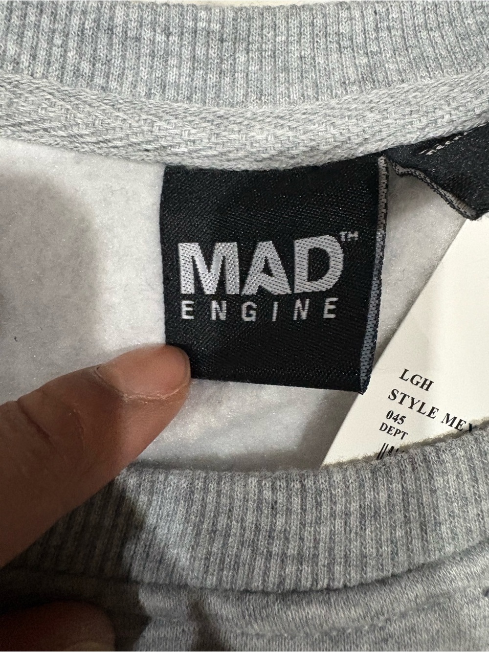 MAD Engine Light Grey Logo Crewneck Sweatshirt - Picture 2 of 11